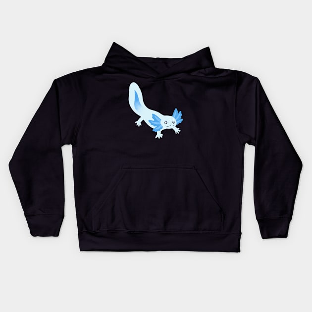 Blue Axolotl Kids Hoodie by LivianPearl